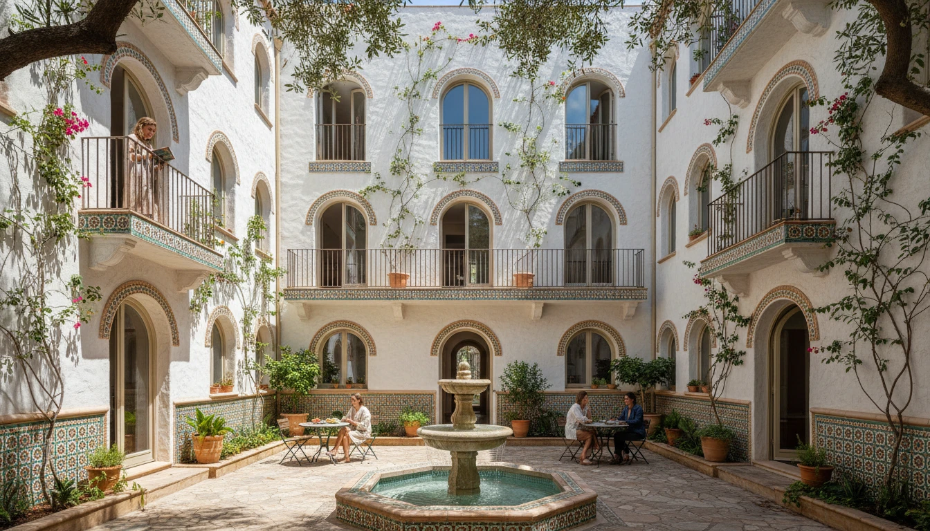 Central courtyard with planted edges
